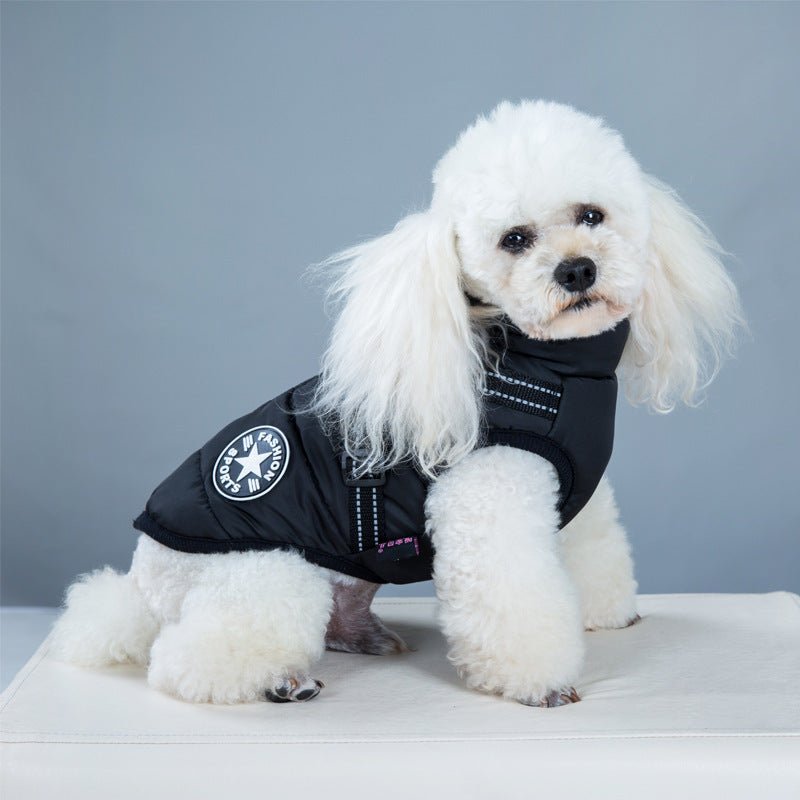 🔗Dog Winter Coat with Harness – Waterproof Fleece Padded Jacket - Katchy Vibez