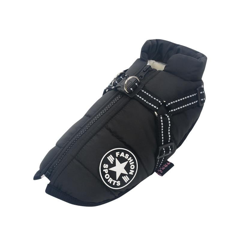 🔗Dog Winter Coat with Harness – Waterproof Fleece Padded Jacket - Katchy Vibez