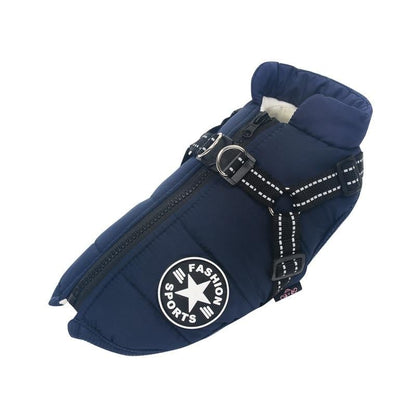 🔗Dog Winter Coat with Harness – Waterproof Fleece Padded Jacket - Katchy Vibez