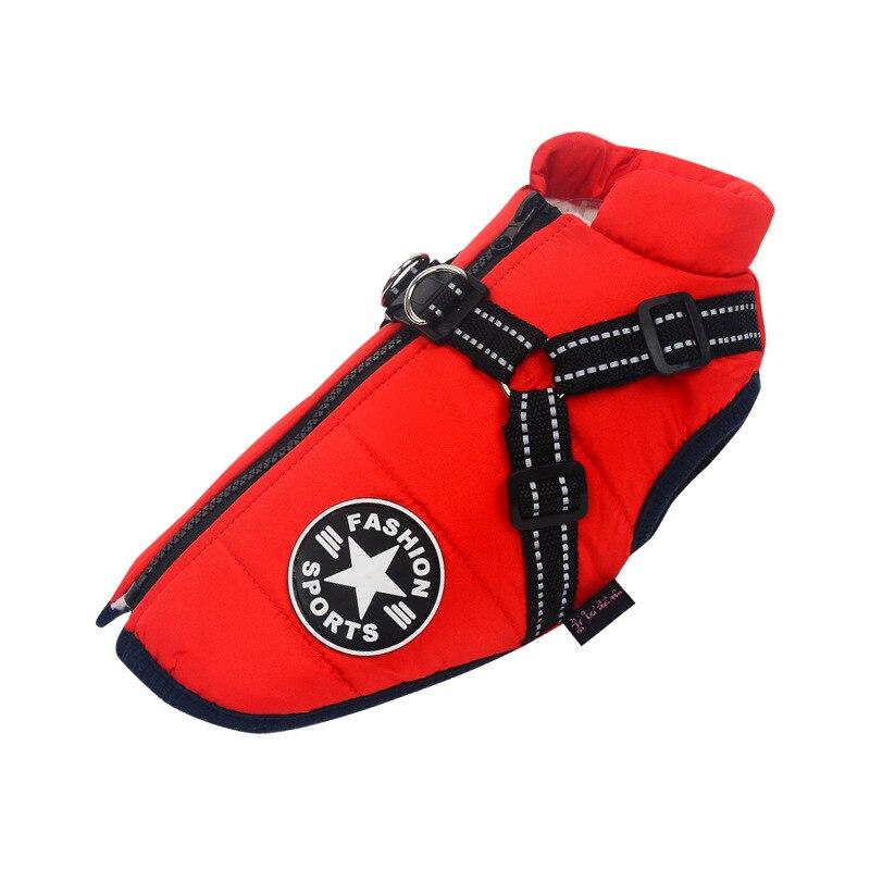 🔗Dog Winter Coat with Harness – Waterproof Fleece Padded Jacket - Katchy Vibez