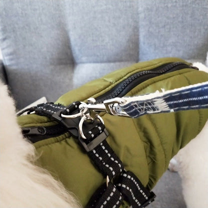 🔗Dog Winter Coat with Harness – Waterproof Fleece Padded Jacket - Katchy Vibez