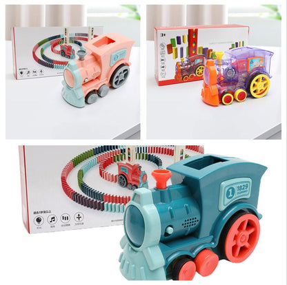 Domino Train Toy – Automatic Stacking Blocks with Light & Music - Katchy Vibez
