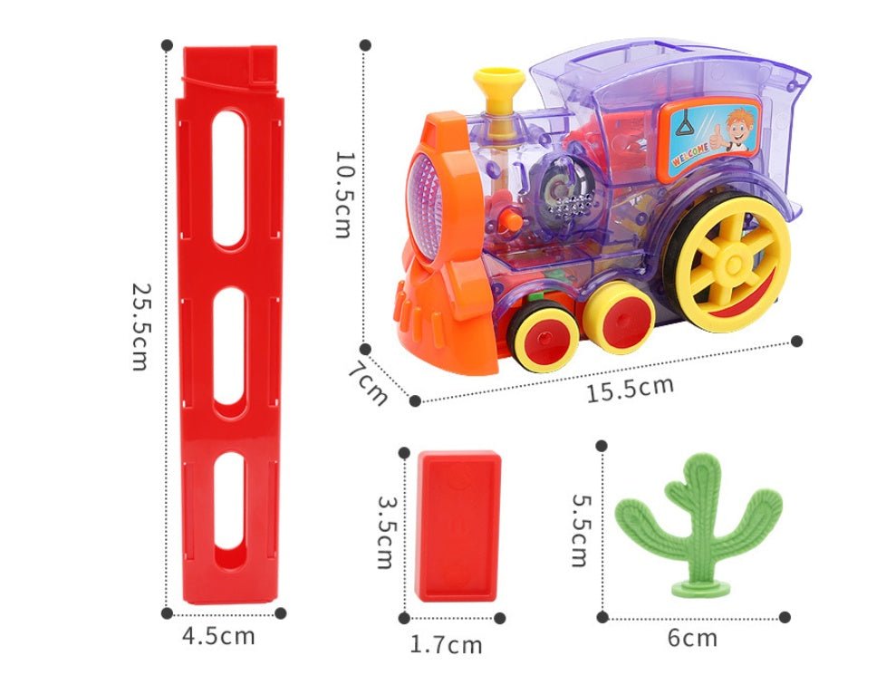 Domino Train Toy – Automatic Stacking Blocks with Light & Music - Katchy Vibez