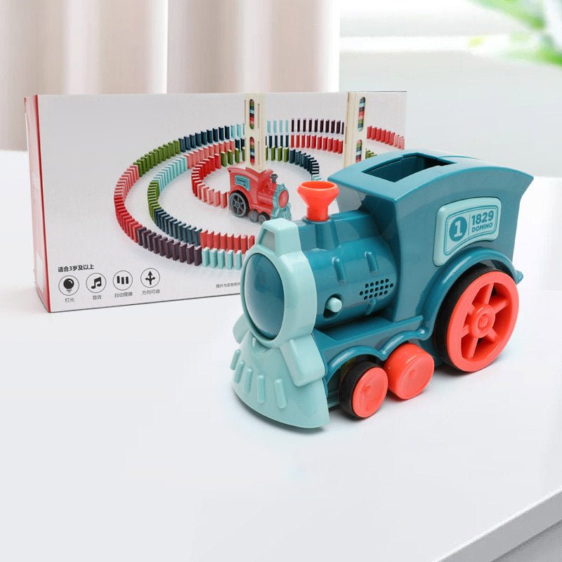 Domino Train Toy – Automatic Stacking Blocks with Light & Music - Katchy Vibez