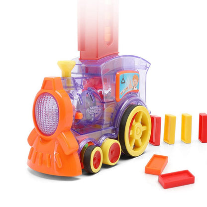 Domino Train Toy – Automatic Stacking Blocks with Light & Music - Katchy Vibez