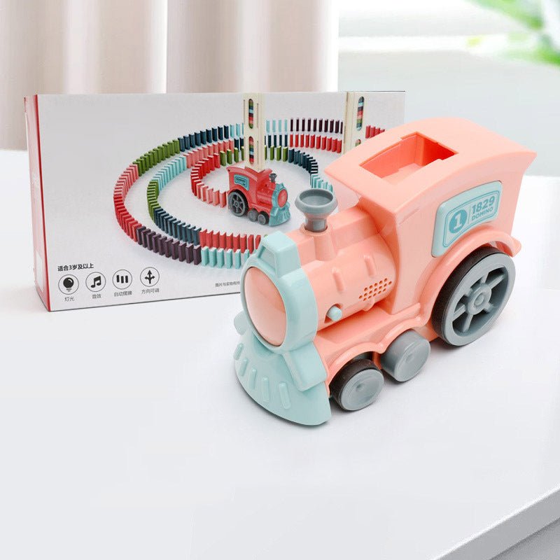 Domino Train Toy – Automatic Stacking Blocks with Light & Music - Katchy Vibez