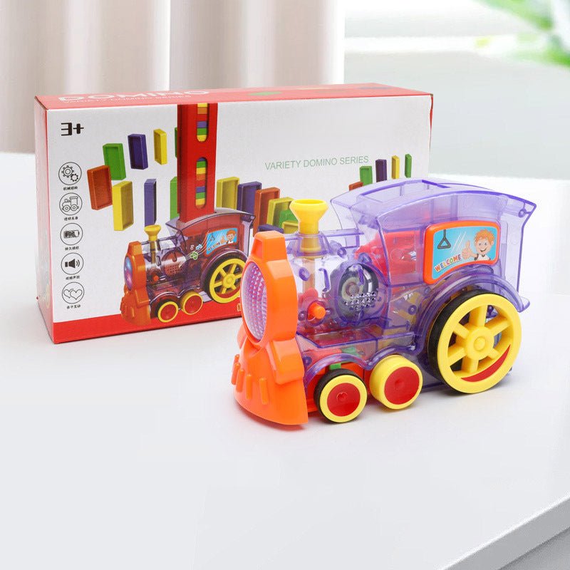 Domino Train Toy – Automatic Stacking Blocks with Light & Music - Katchy Vibez