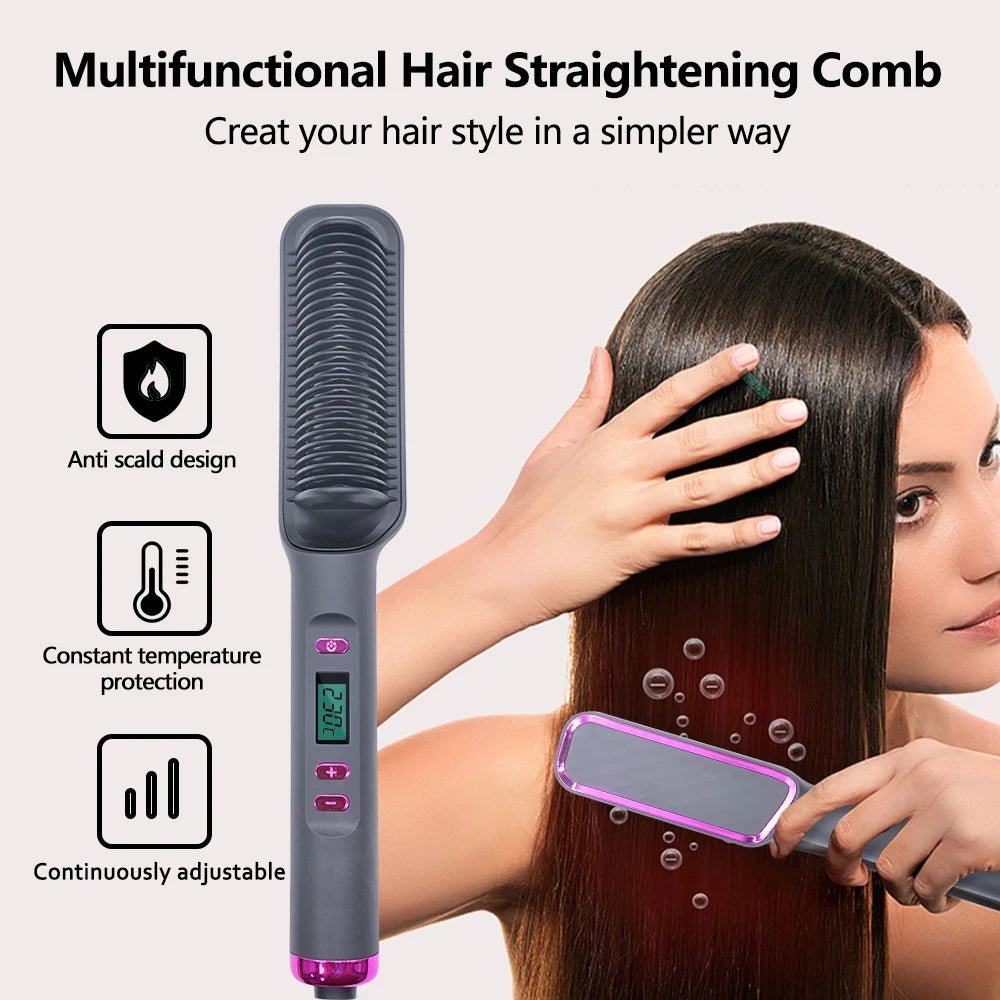 🔗Electric Hair Straightening Comb | Smooth, Shine, and Style in Minutes - Katchy Vibez