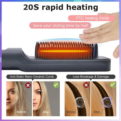 🔗Electric Hair Straightening Comb | Smooth, Shine, and Style in Minutes - Katchy Vibez
