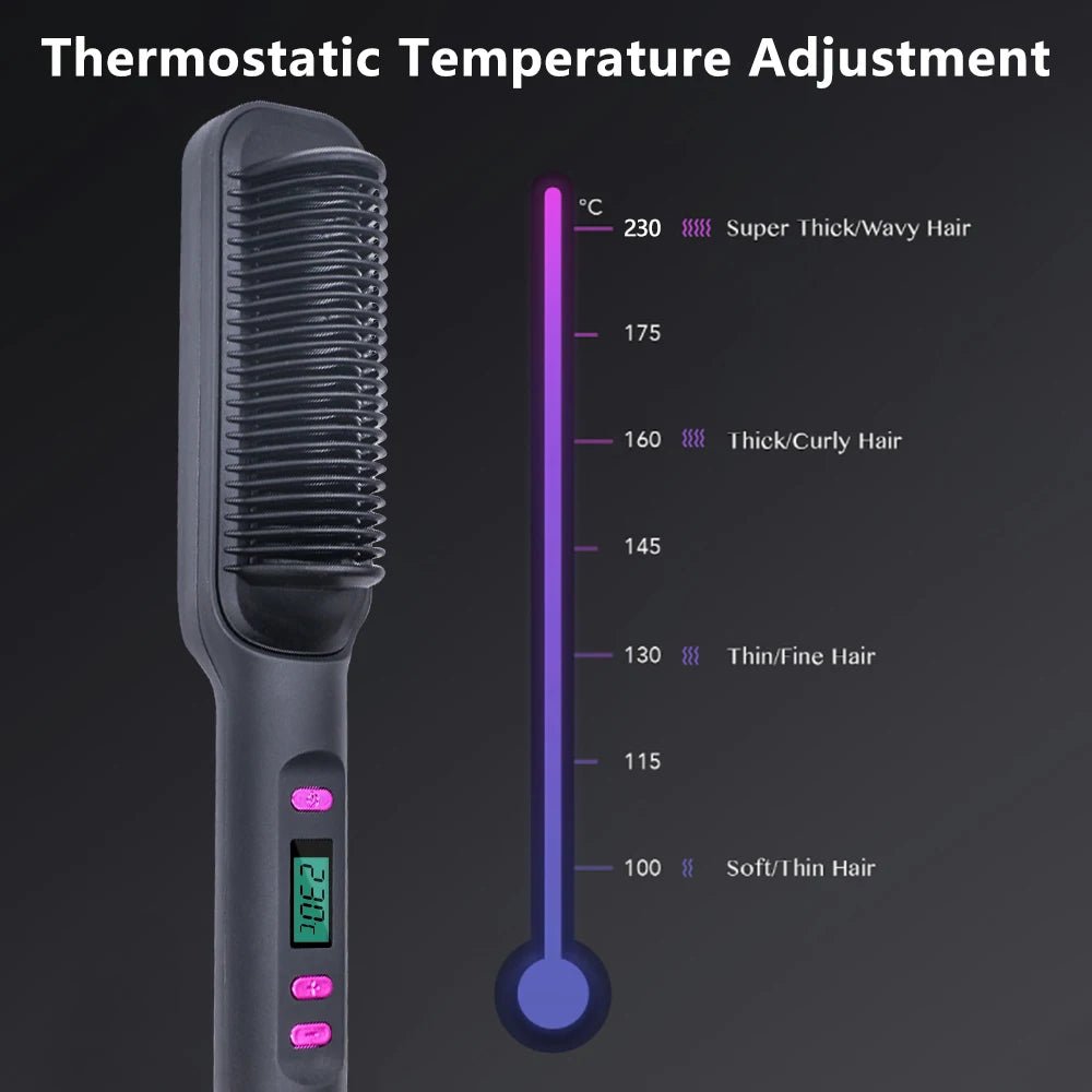 🔗Electric Hair Straightening Comb | Smooth, Shine, and Style in Minutes - Katchy Vibez