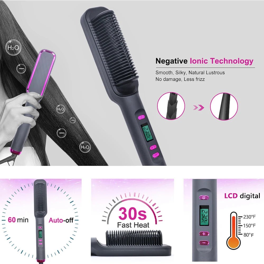 🔗Electric Hair Straightening Comb | Smooth, Shine, and Style in Minutes - Katchy Vibez