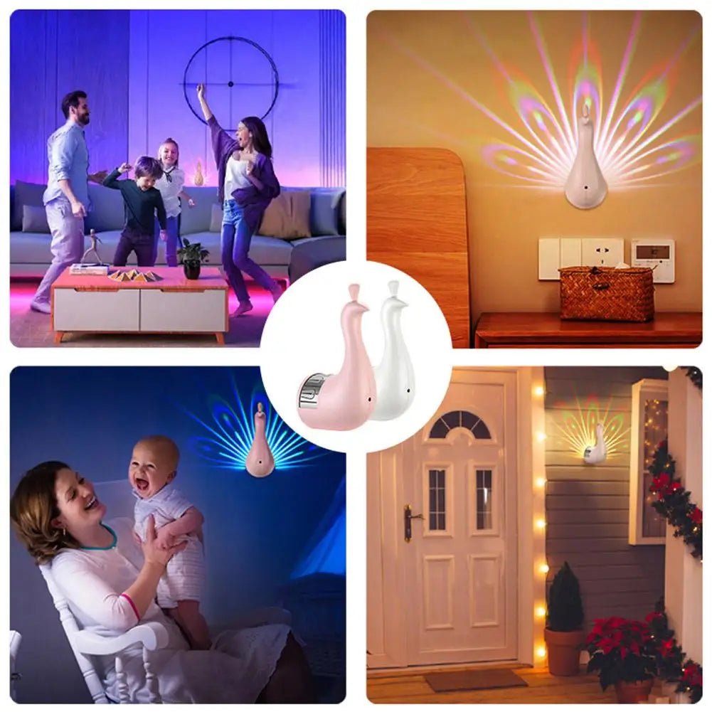 GlowTail™ Magical Peacock Wall Light for Dreamy Nights - Katchy Vibez