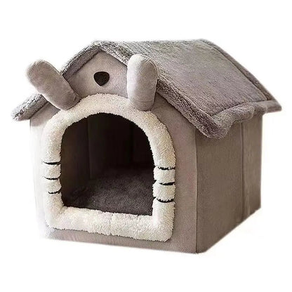 🔗Indoor Warm Dog & Cat House | Soft Tent Bed with Removable Cushion - Katchy Vibez