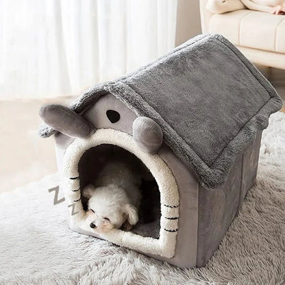 🔗Indoor Warm Dog & Cat House | Soft Tent Bed with Removable Cushion - Katchy Vibez
