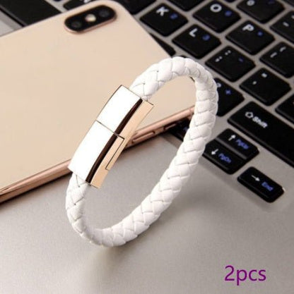 Leather Mini USB Bracelet Data Charging Cable - Katchy Vibez