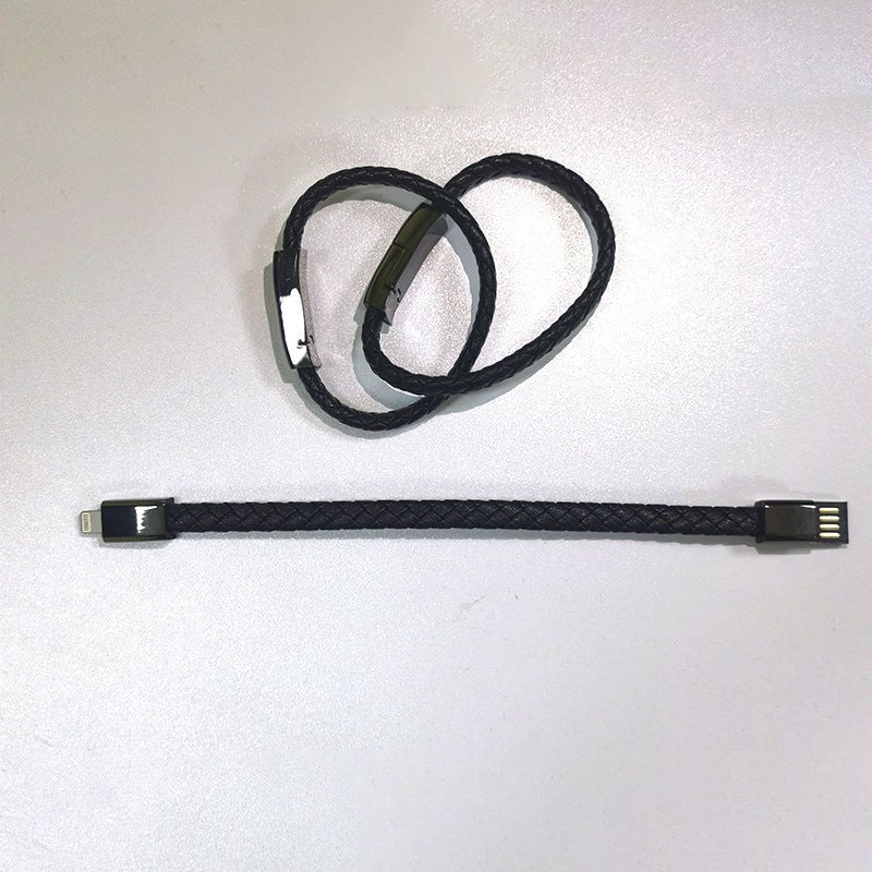 Leather Mini USB Bracelet Data Charging Cable - Katchy Vibez