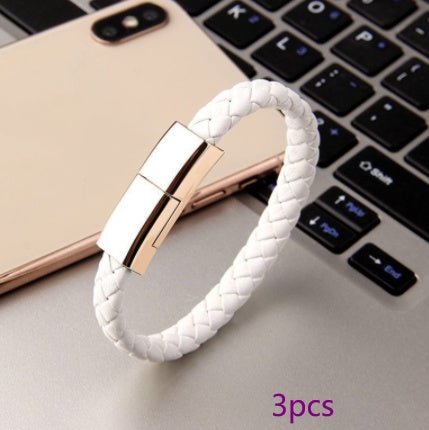 Leather Mini USB Bracelet Data Charging Cable - Katchy Vibez