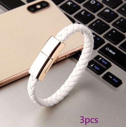 Leather Mini USB Bracelet Data Charging Cable - Katchy Vibez