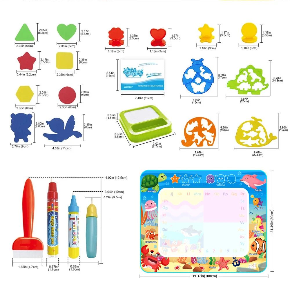 Magical Water Drawing Mat | Mess - Free Creativity for Kids - Katchy Vibez