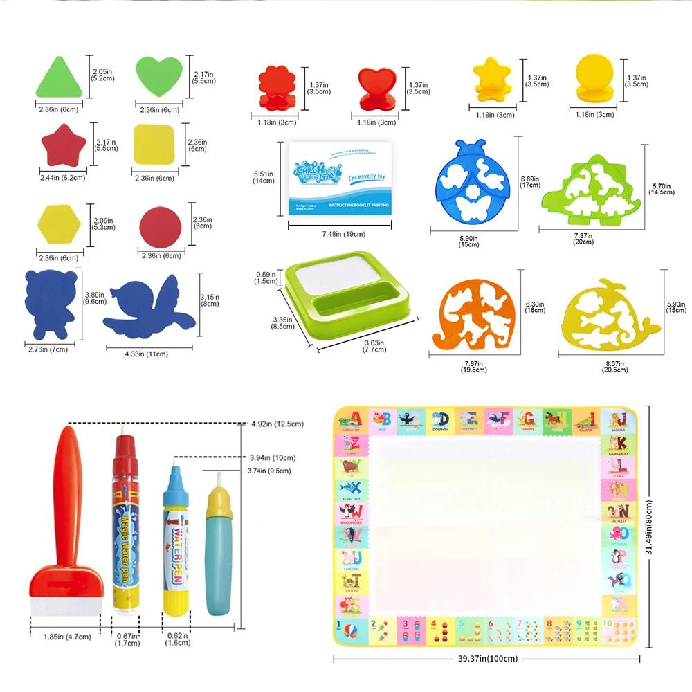 Magical Water Drawing Mat | Mess - Free Creativity for Kids - Katchy Vibez