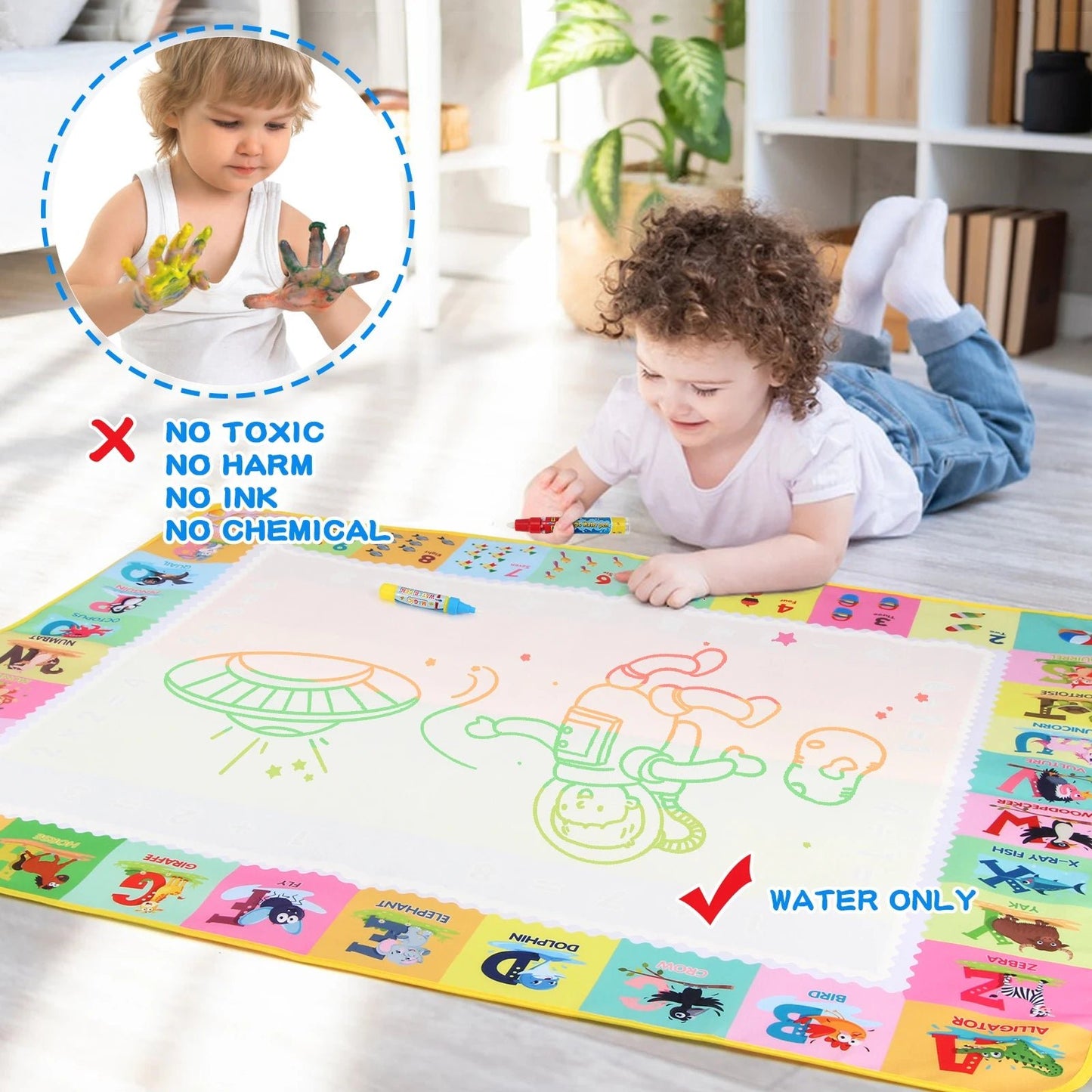Magical Water Drawing Mat | Mess - Free Creativity for Kids - Katchy Vibez