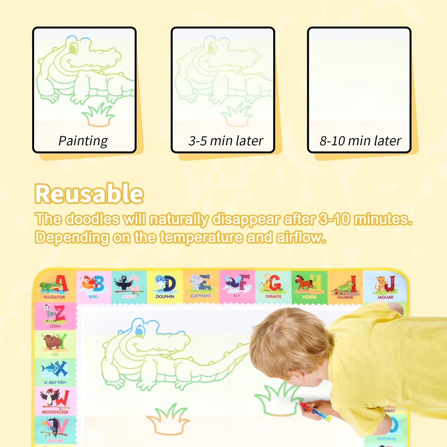 Magical Water Drawing Mat | Mess - Free Creativity for Kids - Katchy Vibez