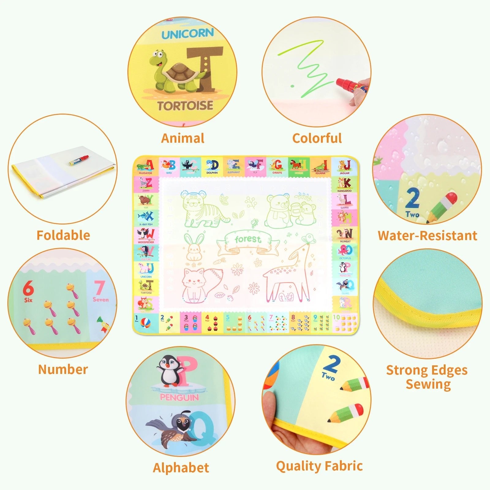 Magical Water Drawing Mat | Mess - Free Creativity for Kids - Katchy Vibez