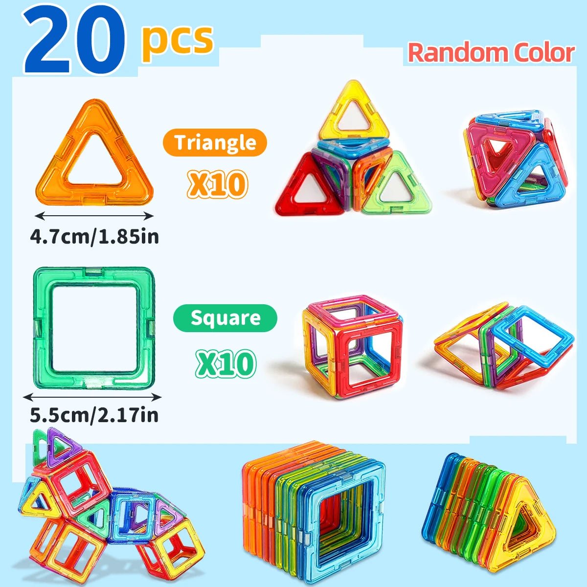 Magnetic Building Blocks – Educational STEM Toy Set (20–84 Pieces) - Katchy Vibez