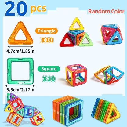 Magnetic Building Blocks – Educational STEM Toy Set (20–84 Pieces) - Katchy Vibez