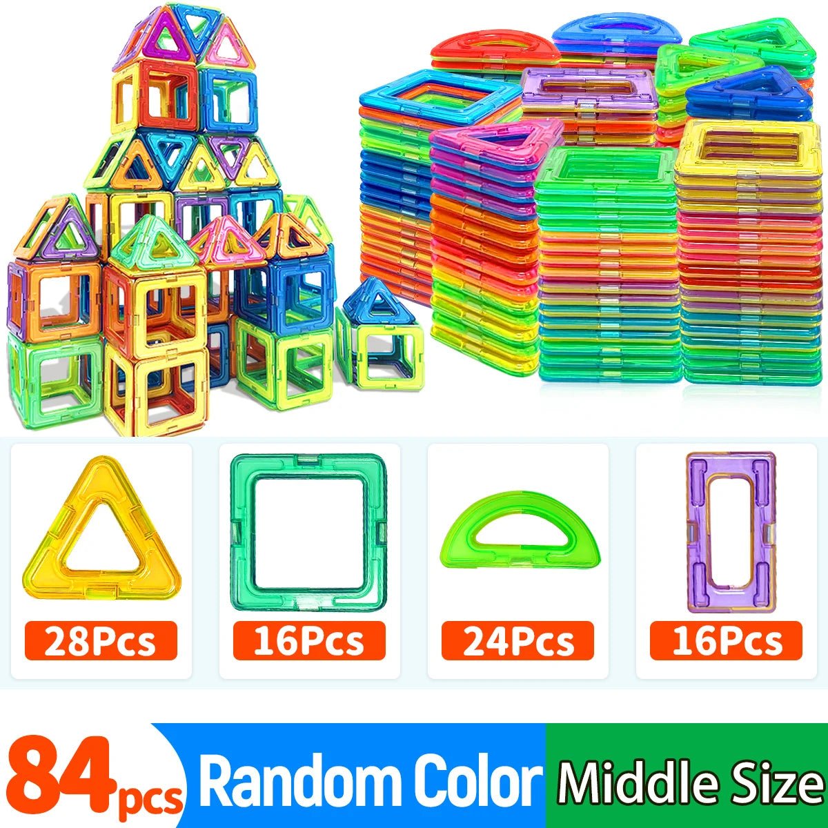 Magnetic Building Blocks – Educational STEM Toy Set (20–84 Pieces) - Katchy Vibez
