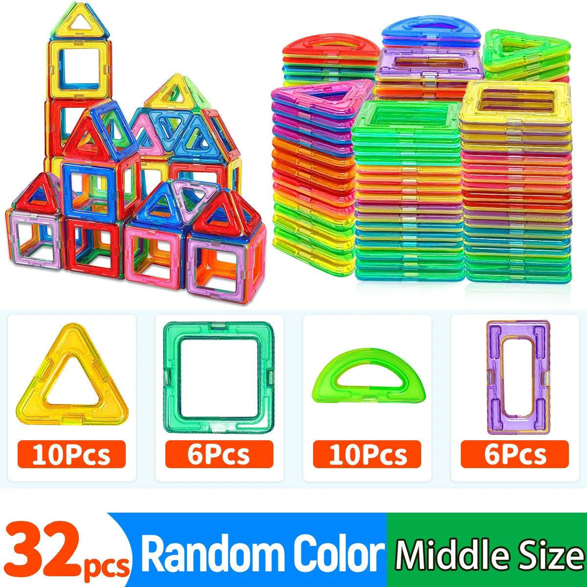 Magnetic Building Blocks – Educational STEM Toy Set (20–84 Pieces) - Katchy Vibez