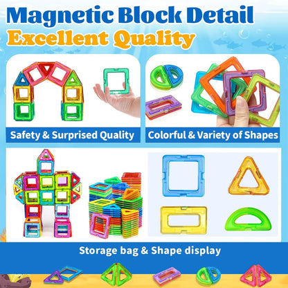 Magnetic Building Blocks – Educational STEM Toy Set (20–84 Pieces) - Katchy Vibez