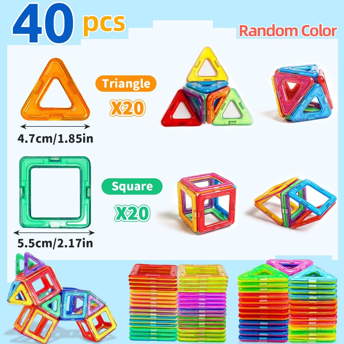Magnetic Building Blocks – Educational STEM Toy Set (20–84 Pieces) - Katchy Vibez