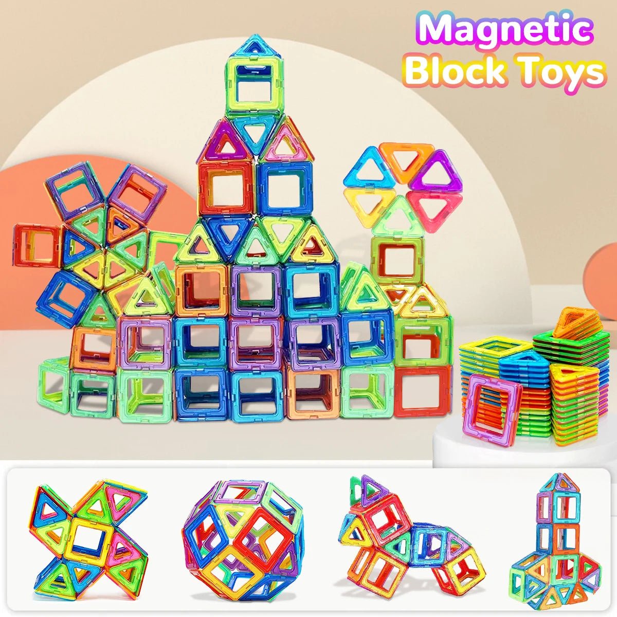 Magnetic Building Blocks – Educational STEM Toy Set (20–84 Pieces) - Katchy Vibez