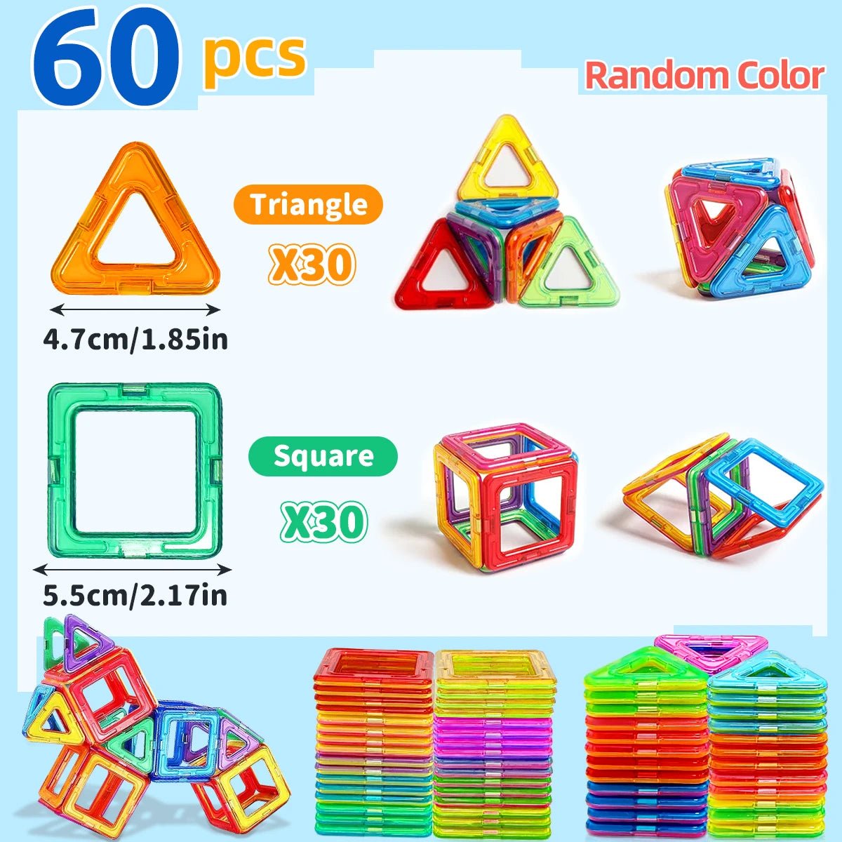 Magnetic Building Blocks – Educational STEM Toy Set (20–84 Pieces) - Katchy Vibez