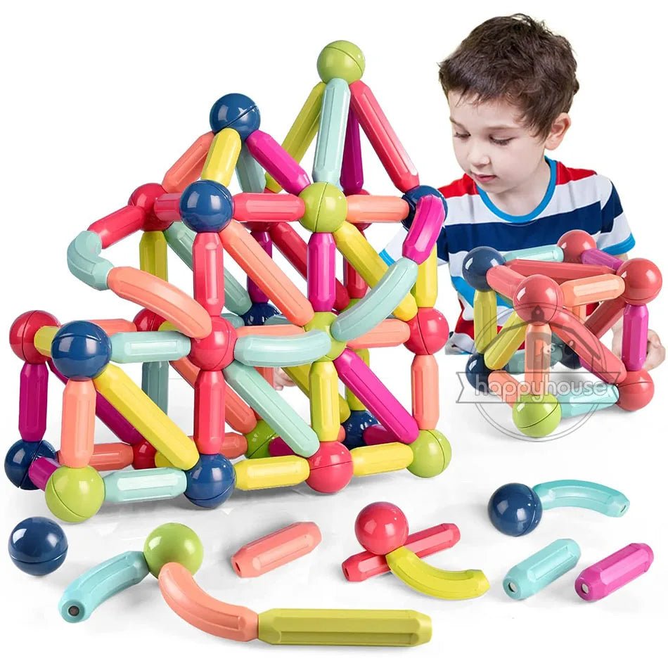Magnetic Building Sticks & Balls Set | STEM Toy for Toddlers & Kids - Katchy Vibez