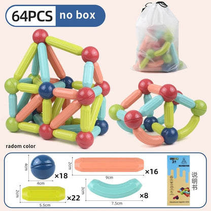 Magnetic Building Sticks & Balls Set | STEM Toy for Toddlers & Kids - Katchy Vibez
