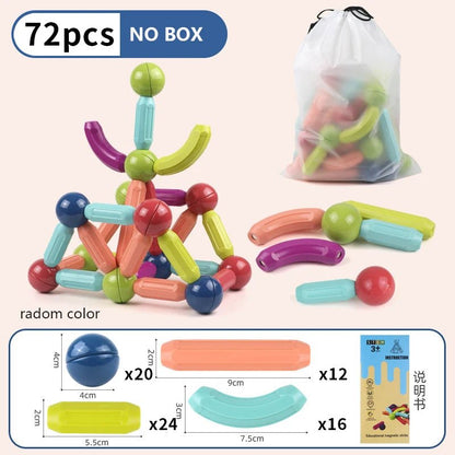 Magnetic Building Sticks & Balls Set | STEM Toy for Toddlers & Kids - Katchy Vibez