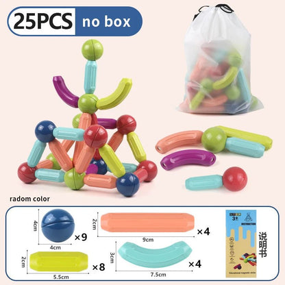 Magnetic Building Sticks & Balls Set | STEM Toy for Toddlers & Kids - Katchy Vibez