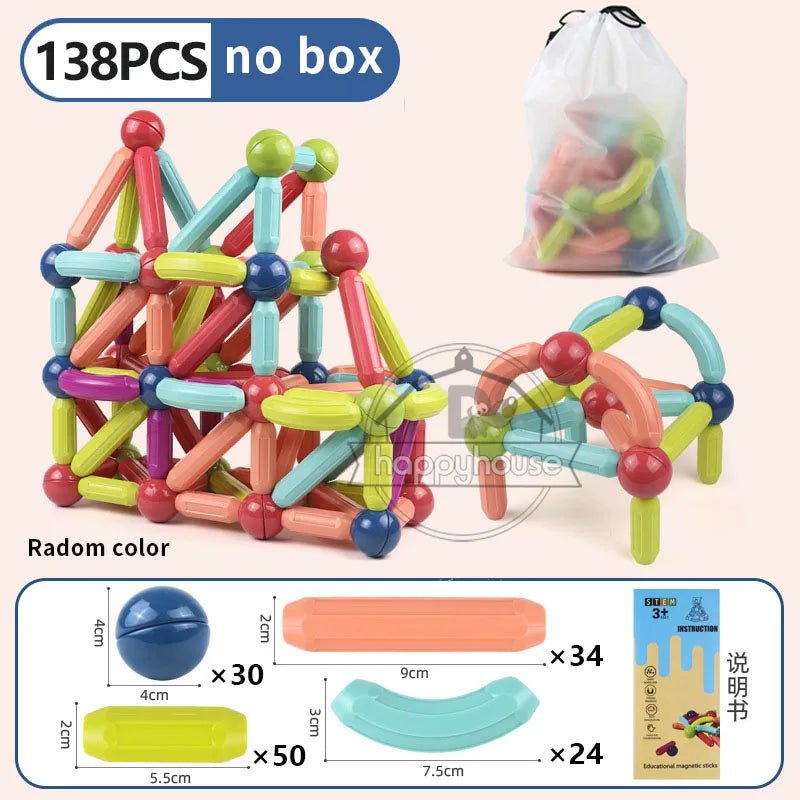 Magnetic Building Sticks & Balls Set | STEM Toy for Toddlers & Kids - Katchy Vibez