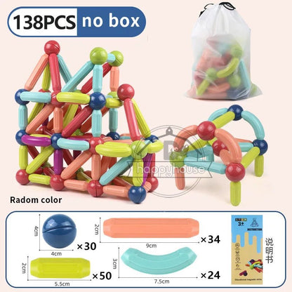 Magnetic Building Sticks & Balls Set | STEM Toy for Toddlers & Kids - Katchy Vibez