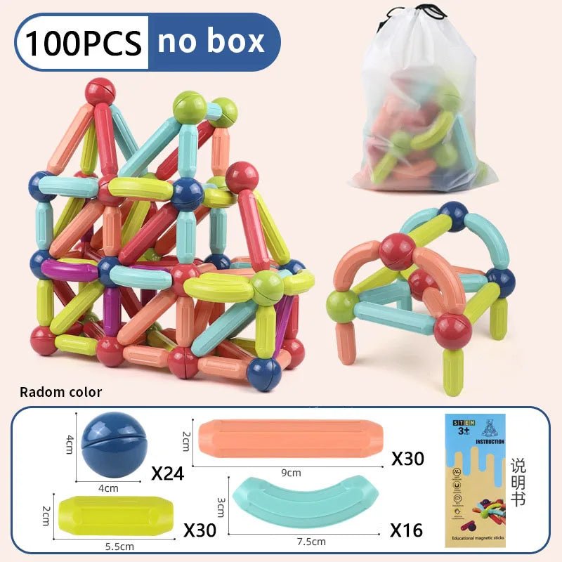 Magnetic Building Sticks & Balls Set | STEM Toy for Toddlers & Kids - Katchy Vibez