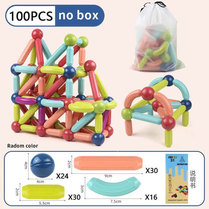 Magnetic Building Sticks & Balls Set | STEM Toy for Toddlers & Kids - Katchy Vibez