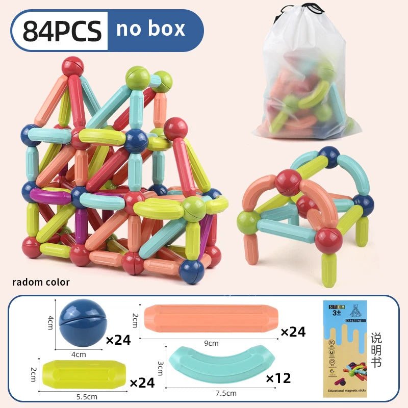 Magnetic Building Sticks & Balls Set | STEM Toy for Toddlers & Kids - Katchy Vibez