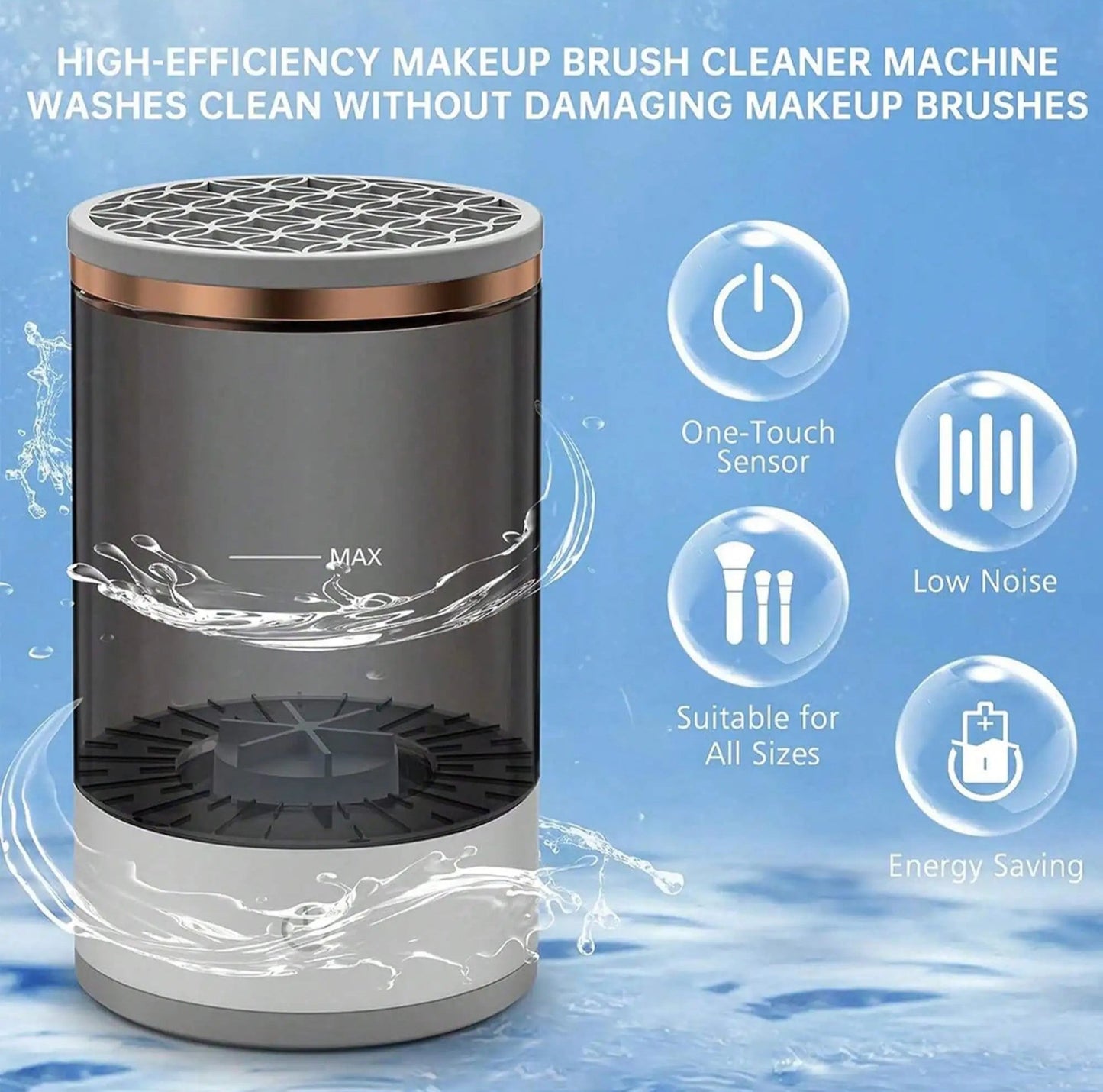 🔗Makeup Brush Cleaner | 3 - in - 1 Wash, Dry & Store Machine - Katchy Vibez