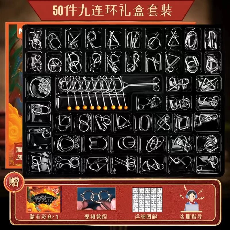 Metal Brain Teaser Puzzle Set – 20 to 50 Pieces - Katchy Vibez