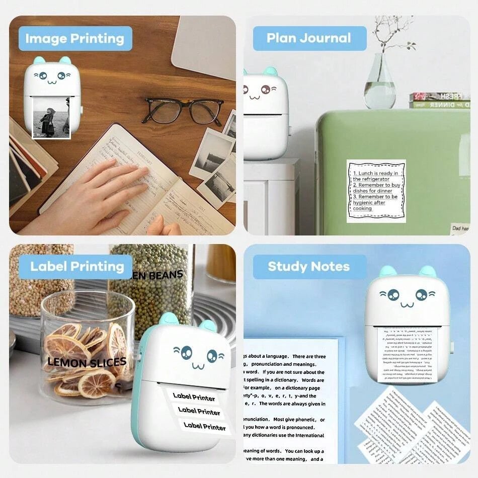 Mini Bluetooth Thermal Printer – Wireless 200DPI Label, Photo & Memo Printer - Katchy Vibez