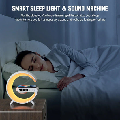 Mini Wireless Charging Bluetooth Speaker | 15W Fast Charge, Alarm Clock & Ambient Light - Katchy Vibez