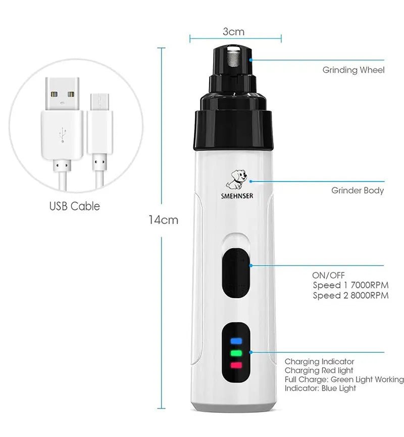 PawPerfect™ – Rechargeable Nail Grinder for Dogs & Cats - Katchy Vibez