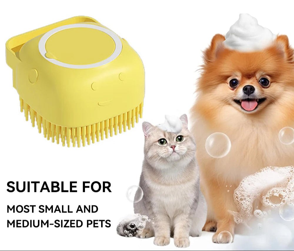 Pet Bathing Brush – Grooming + Massage + Shampoo in One - Katchy Vibez